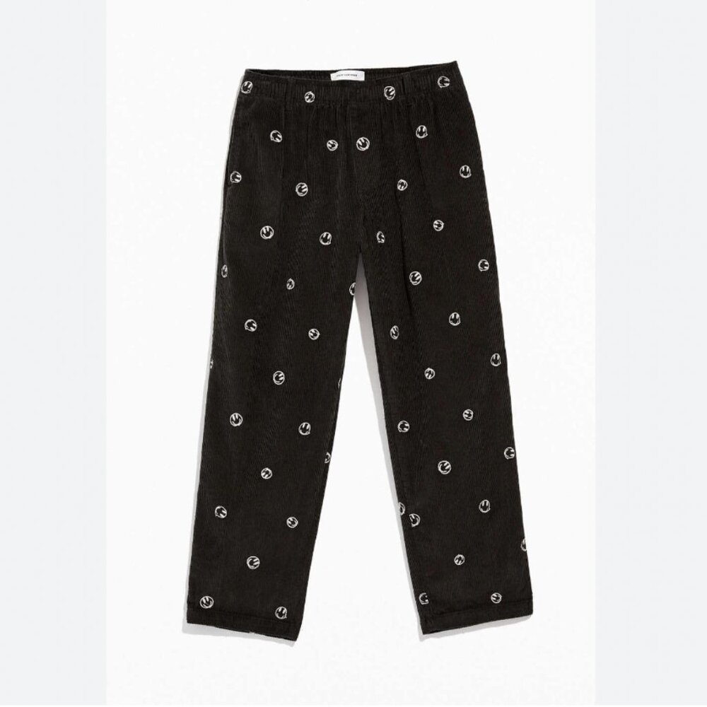 Urban Outfitters Black Smiley Face Corduroy Pants